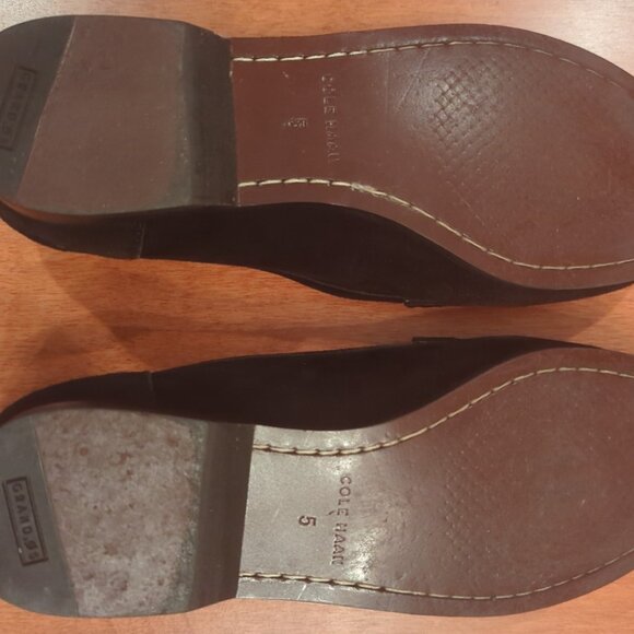 Cole Haan Womens Grand 0s Black Suede Tassel Loafers Slip On Size 5B - Picture 4 of 5